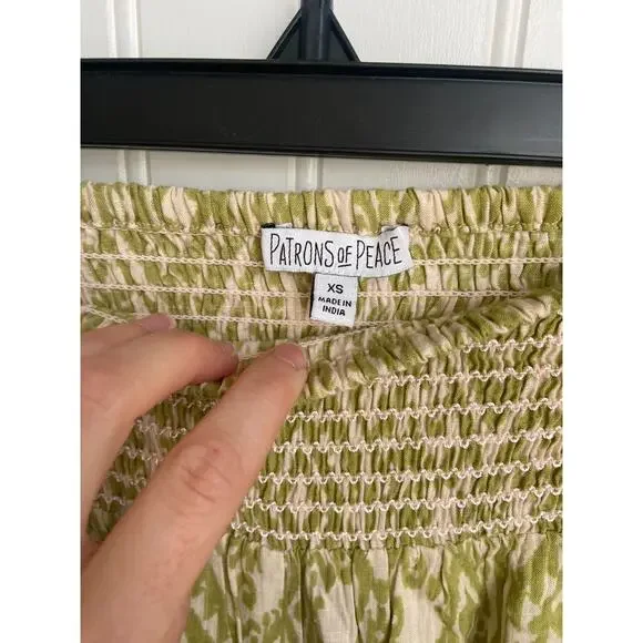 Patrons Of Peace Anthropologie Wide Leg Pants Womens XS Geometric Elastic Waist - Picture 4 of 5